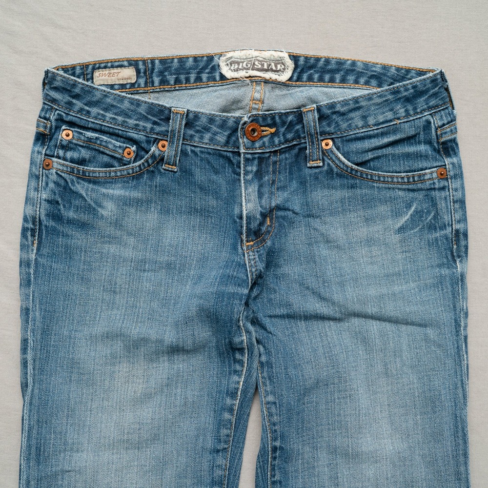 Vintage Y2k 2000s Big Star Ultra Low Rise Sweet Low Boot Cut Denim Jeans 30 - Picture 7 of 11
